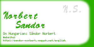 norbert sandor business card