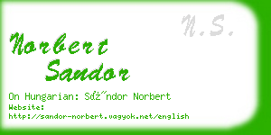 norbert sandor business card